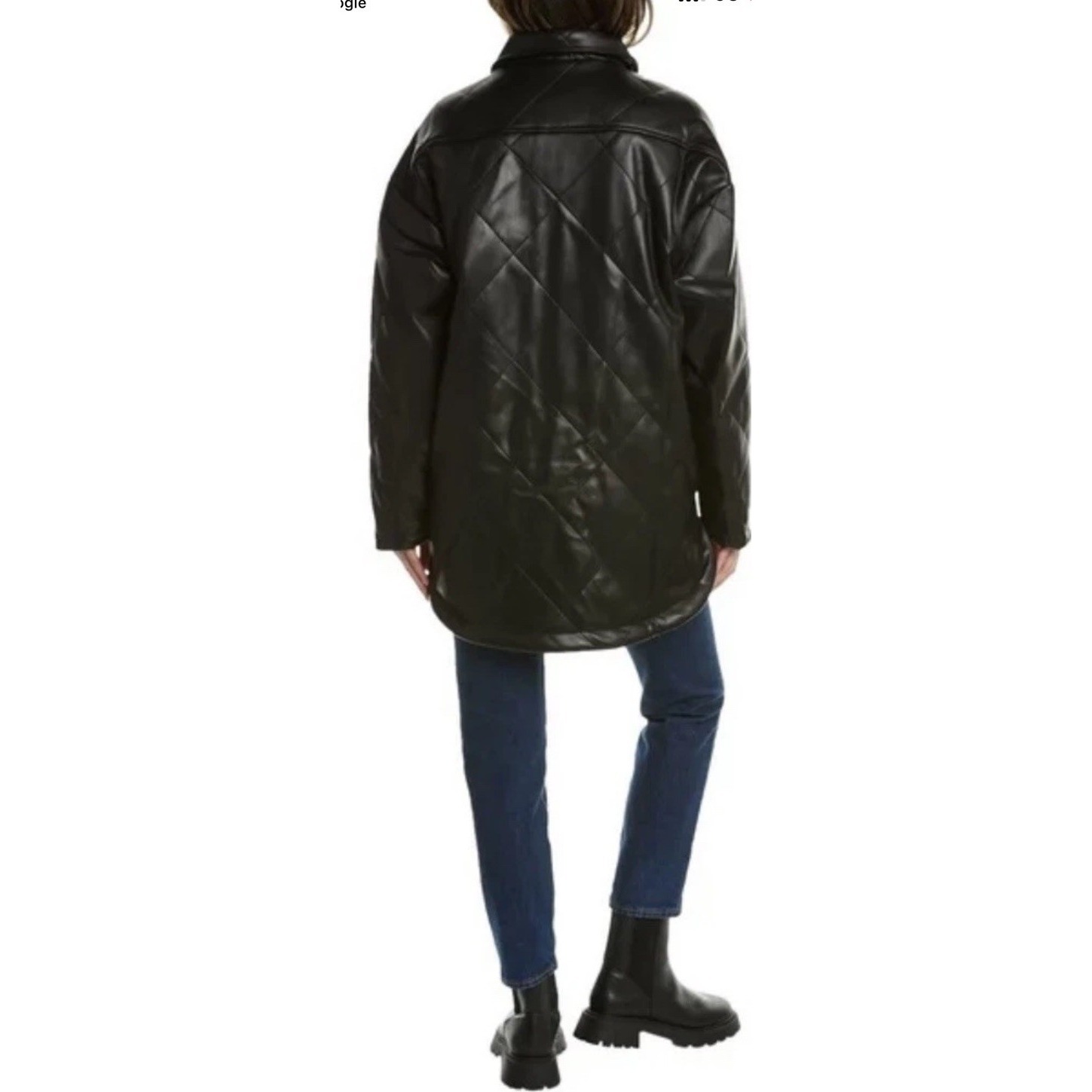 Apparis Stevie Vegan Leather Jacket Quilted Oversized Shacket S — image 2 of 8